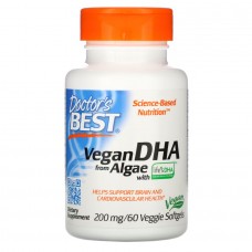 Doctor's Best Vegan DHA from Algae, 60 вегакапсул Doctor's Best Vegan DHA from Algae, 60 вегакапсул