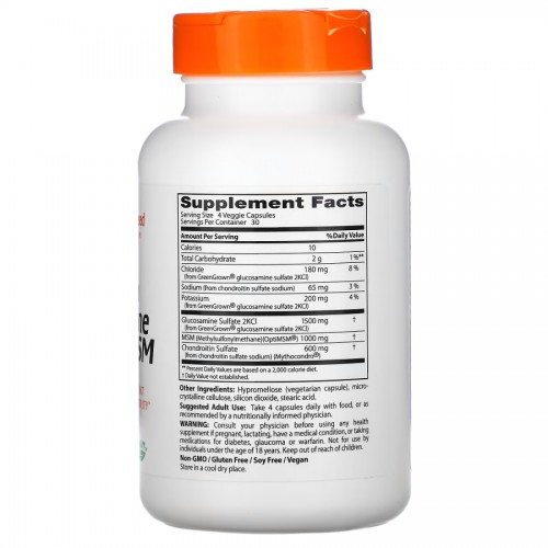 Doctor's Best Vegan Glucosamine Chondroitin MSM, 120 вегакапсул CN11417 Doctor's Best Doctor's Best Vegan Glucosamine Chondroitin MSM, 120 вегакапсул CN11417 Doctor's Best