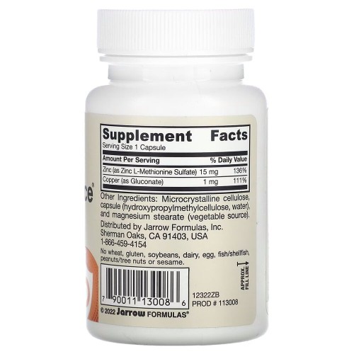 Jarrow Formulas Vegan Zinc Balance, 100 капсул CN8243 Jarrow Formulas Jarrow Formulas Vegan Zinc Balance, 100 капсул CN8243 Jarrow Formulas