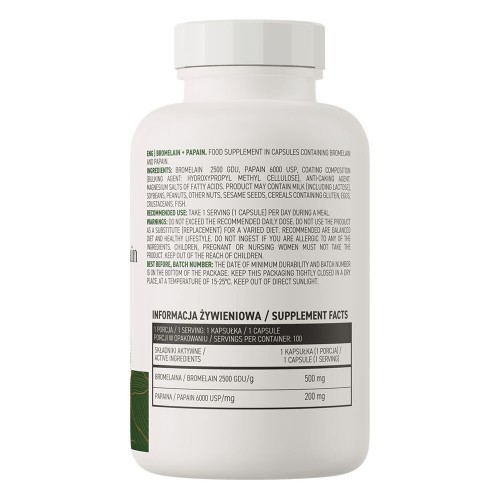 OstroVit Vege Bromelain + Papain, 100 вегакапсул CN15366 Ostrovit OstroVit Vege Bromelain + Papain, 100 вегакапсул CN15366 Ostrovit