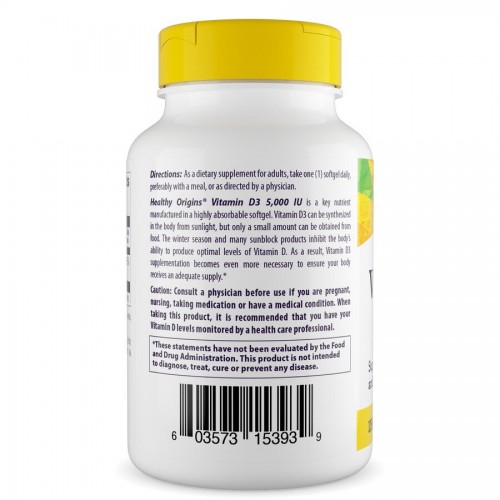 Healthy Origins Healthy Origins Vitamin D3 5000 IU with MCT Oil, 120 капсул CN20391-1 Healthy Origins Healthy Origins Vitamin D3 5000 IU with MCT Oil, 120 капсул CN20391-1