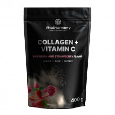 VitalHarmony Collagen pluc C, 400 грам - Малина-полуниця VitalHarmony Collagen pluc C, 400 грам - Малина-полуниця