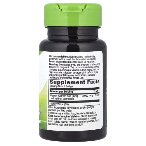 Nature's Way Vitamin A 3000 mcg, 100 капсул CN16199 Nature's Way Vitamin A 3000 mcg, 100 капсул CN16199