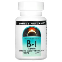 Source Naturals Vitamin B1 Thiamin 100 mg, 100 таблеток Source Naturals Vitamin B1 Thiamin 100 mg, 100 таблеток