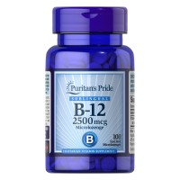 Puritan's Pride Vitamin B-12 2500 mcg Sublingual, 100 мікро льодяників