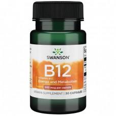 Swanson Vitamin B12 500 mcg, 30 капсул