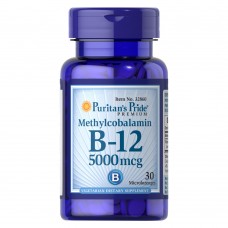 Puritan's Pride Vitamin B-12 5000 mcg (Methylcobalamin), 30 мікро льодяників Puritan's Pride Vitamin B-12 5000 mcg (Methylcobalamin), 30 мікро льодяників