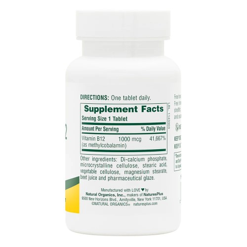 Natures Plus Vitamin B12 1000 mcg, 90 таблеток CN11754 Natures Plus Natures Plus Vitamin B12 1000 mcg, 90 таблеток CN11754 Natures Plus