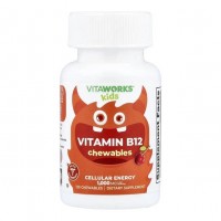 VitaWorks Kids Vitamin B12 Chewables, 120 жевательных таблеток - Вишня