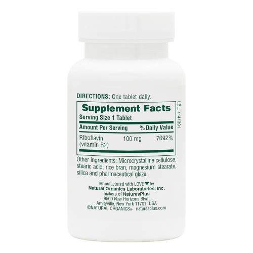 Natures Plus Vitamin B2 100 mg, 90 таблеток CN11757 Natures Plus Natures Plus Vitamin B2 100 mg, 90 таблеток CN11757 Natures Plus