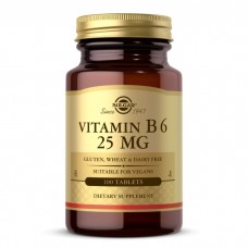 Solgar Vitamin B6 25 mg, 100 таблеток Solgar Vitamin B6 25 mg, 100 таблеток
