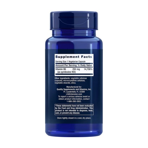 Life Extension Vitamin B6 250 mg, 100 вегакапсул CN14083 Life Extension Life Extension Vitamin B6 250 mg, 100 вегакапсул CN14083 Life Extension
