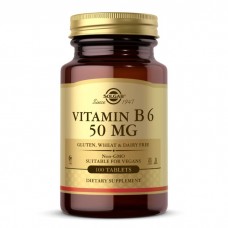 Solgar Vitamin B6 50 mg, 100 таблеток Solgar Vitamin B6 50 mg, 100 таблеток