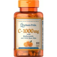 Puritan's Pride Vitamin C 1000 mg with Bioflavonoids & Rose Hips, 100 каплет