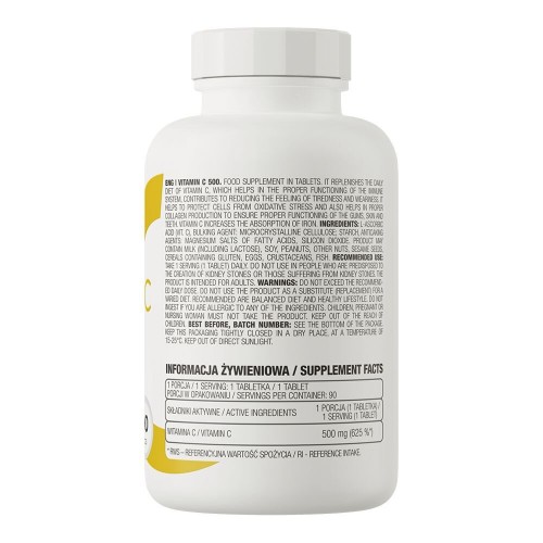 OstroVit Vitamin C 500, 90 пігулок CN15604 Ostrovit OstroVit Vitamin C 500, 90 пігулок CN15604 Ostrovit