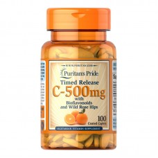 Puritan's Pride Vitamin C 500 mg with Bioflavonoids and Rose Hips Time Release, 100 каплет Puritan's Pride Vitamin C 500 mg with Bioflavonoids and Rose Hips Time Release, 100 каплет