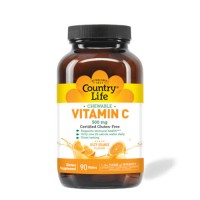 Country Life Vitamin C 500 mg, 90 жувальних таблеток - Апельсин