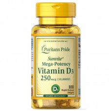 Puritan's Pride Vitamin D3 10000 IU, 100 капсул Puritan's Pride Vitamin D3 10000 IU, 100 капсул