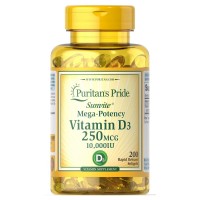 Puritan's Pride Vitamin D3 10000 IU, 200 капсул Puritan's Pride Vitamin D3 10000 IU, 200 капсул