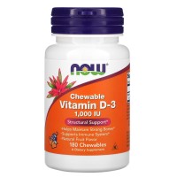 NOW Vitamin D3 1000 IU, 180 жувальні таблетки NOW Vitamin D3 1000 IU, 180 жувальні таблетки