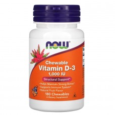 NOW Vitamin D3 1000 IU, 180 жувальні таблетки NOW Vitamin D3 1000 IU, 180 жувальні таблетки