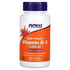 NOW Vitamin D3 1000 IU, 180 капсул NOW Vitamin D3 1000 IU, 180 капсул