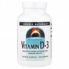 Source Naturals Vitamin D3 5000 IU, 240 капсул - Термін 12.25
