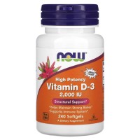 NOW Vitamin D3 2000 IU, 240 капсул NOW Vitamin D3 2000 IU, 240 капсул