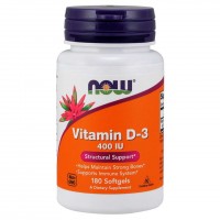 NOW Vitamin D3 400 IU, 180 капсул NOW Vitamin D3 400 IU, 180 капсул