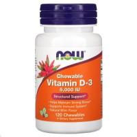 NOW Vitamin D3 5000 IU, 120 жевательных таблеток NOW Vitamin D3 5000 IU, 120 жевательных таблеток