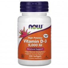 NOW Vitamin D3 5000 IU, 240 капсул NOW Vitamin D3 5000 IU, 240 капсул