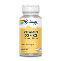 Solaray Vitamin D3 + K2 Soy Free, 60 вегакапсул Solaray Vitamin D3 + K2 Soy Free, 60 вегакапсул