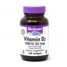 Bluebonnet Nutrition Vitamin D3 1000 IU, 100 капсул Bluebonnet Nutrition Vitamin D3 1000 IU, 100 капсул