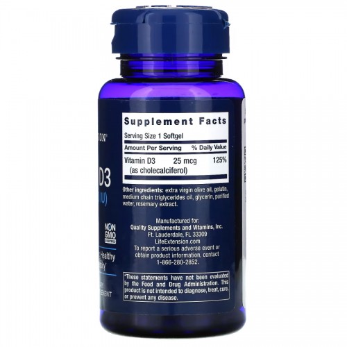 Life Extension Vitamin D3 1000 IU, 250 капсул CN10874 Life Extension Life Extension Vitamin D3 1000 IU, 250 капсул CN10874 Life Extension