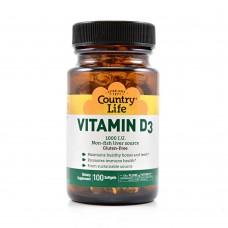 Country Life Vitamin D3 1000 IU, 100 капсул Country Life Vitamin D3 1000 IU, 100 капсул