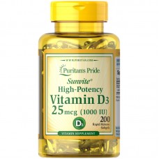 Puritan's Pride Vitamin D3 1000 IU, 200 капсул Puritan's Pride Vitamin D3 1000 IU, 200 капсул