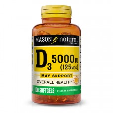 Mason Natural Vitamin D3 5000 IU, 100 капсул Mason Natural Vitamin D3 5000 IU, 100 капсул