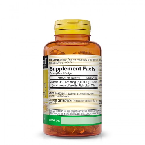 Mason Natural Vitamin D3 5000 IU, 50 капсул CN11289 Mason Natural Mason Natural Vitamin D3 5000 IU, 50 капсул CN11289 Mason Natural