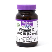 Bluebonnet Nutrition Vitamin D3 2000 IU, 100 капсул