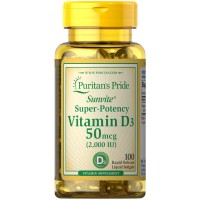 Puritan's Pride Vitamin D3 2000 IU, 100 капсул Puritan's Pride Vitamin D3 2000 IU, 100 капсул