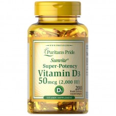 Puritan's Pride Vitamin D3 2000 IU, 200 капсул Puritan's Pride Vitamin D3 2000 IU, 200 капсул
