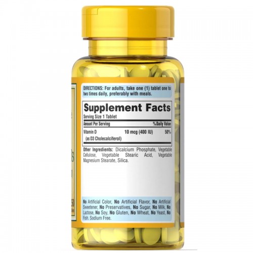 Puritan's Pride Vitamin D3 400 IU, 250 таблеток CN6214 Puritan's Pride Puritan's Pride Vitamin D3 400 IU, 250 таблеток CN6214 Puritan's Pride