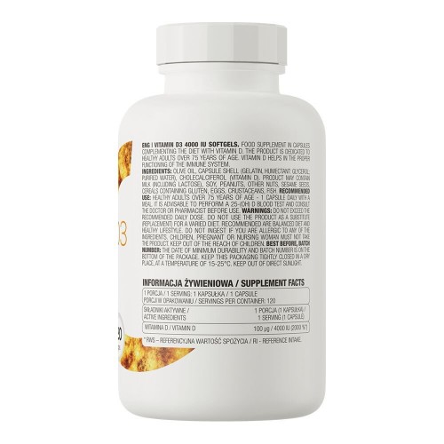 OstroVit Vitamin D3 4000 IU, 120 капсул CN14350 Ostrovit OstroVit Vitamin D3 4000 IU, 120 капсул CN14350 Ostrovit