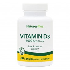 Natures Plus Vitamin D3 5000 IU, 60 капсул Natures Plus Vitamin D3 5000 IU, 60 капсул