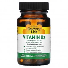 Country Life Vitamin D3 5000 IU, 60 капсул Country Life Vitamin D3 5000 IU, 60 капсул