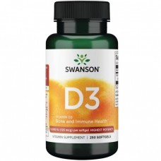 Swanson Vitamin D3 5000 IU High Potency, 250 капсул Swanson Vitamin D3 5000 IU High Potency, 250 капсул