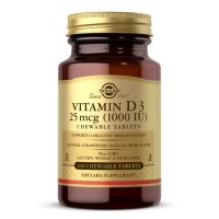 Solgar Vitamin D3 25 mcg, 100 жевательных таблеток Solgar Vitamin D3 25 mcg, 100 жевательных таблеток