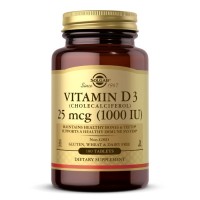 Solgar Vitamin D3 25 mcg, 180 таблеток Solgar Vitamin D3 25 mcg, 180 таблеток