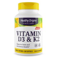 Healthy Origins Vitamin D3 & K2, 180 капсул Healthy Origins Vitamin D3 & K2, 180 капсул