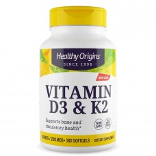 Healthy Origins Vitamin D3 & K2, 180 капсул Healthy Origins Vitamin D3 & K2, 180 капсул